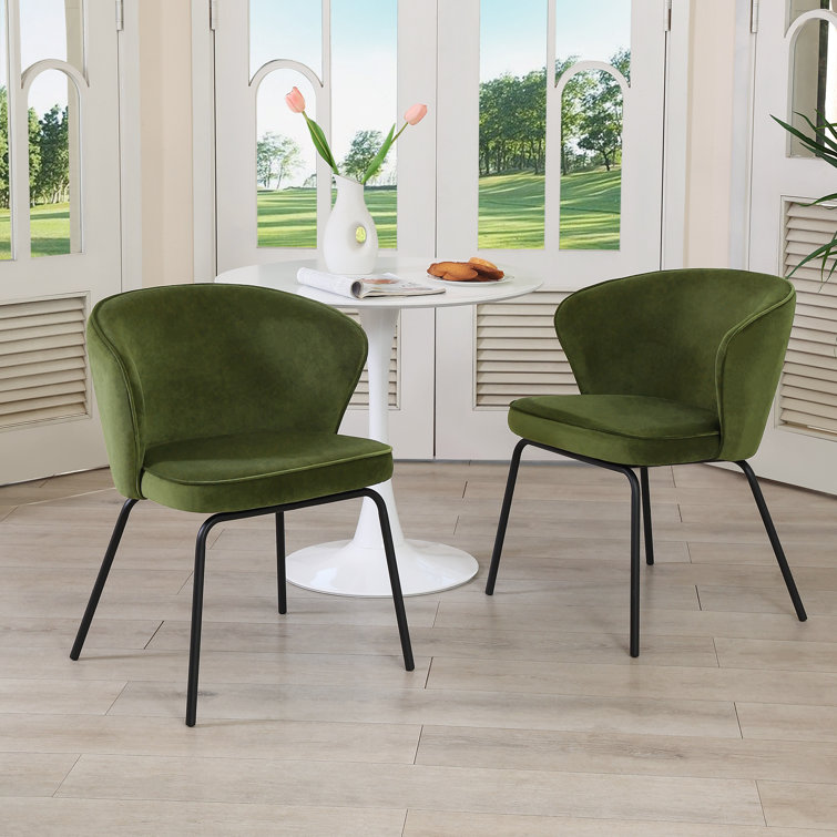 Olive velvet dining online chairs